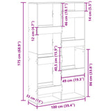 Room Divider Black 100x33x175 cm Engineered Wood 3309574