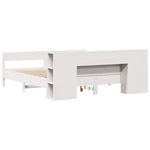 Bookcase Bed without Mattress White 180x200 cm Super King Solid Wood Pine 3322940