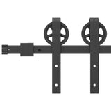 Sliding Door Hardware Kit 183 cm Steel Black 4009724