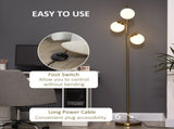 3-Light Tree Floor Lamps for Living Room, Modern Standing Lamp for Bedroom with Globe Lampshade, T3398P343239