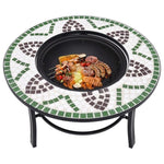 Mosaic Fire Pit Green 68cm Ceramic 46722