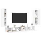 7 Piece TV Cabinet Set White Engineered Wood 3114302