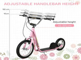 Kids Scooter, Teen Kick Scooter with Rubber Wheels, 16" Front Wheel, Height Adjustable Handlebar, T3398P348521