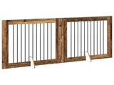 Dog Gate with Stands 2 pcs Old Wood 100 x 100 cm 892029