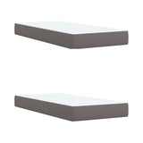 Box Spring Bed with Mattress Grey 200x200 cm Faux Leather 3286138