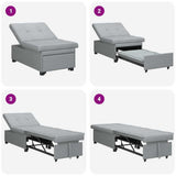 Sofa Bed Light Grey 194 x 50 x 82 cm Plywood 42008582