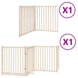 Dog Gate with Door Foldable 6 Panels 480 cm Poplar Wood 3155725