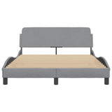 Bed Frame "Dover" Light Grey 135x190 cm Double Fabric 373325