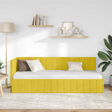Corner Bed Frame with Headboard Yellow 80 cm x 200 cm Velvet 42016374