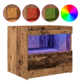 ZNTS Bedside Cabinet with LED Lights Old Wood 50x40x45 cm 862180
