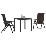 Garden Dining Set 3 pcs Black Coffee Powder-Coated Steel 3379268