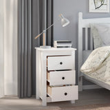 Bedside Cabinets 2 pcs White 40x35x61.5 cm Solid Wood Pine 813702