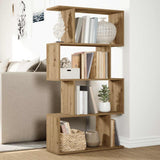 Room Divider Bookcase 4-Tier Artisan Oak 70x24x129 cm Engineered Wood 858110