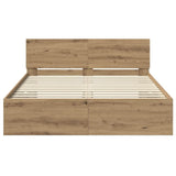 Bed Frame Artisan Oak 150 x 200 cm Engineered Wood 3403605