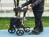 4 Wheel Rollator with Seat and Back, Folding Mobility Walker with Carry Bag, Adjustable Height, Dual T3398P343292