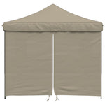 Foldable Party Tent Pop-Up with 4 Sidewalls Taupe 4004930
