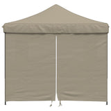 ZNTS Foldable Party Tent Pop-Up with 4 Sidewalls Taupe 4004930