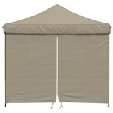 Foldable Party Tent Pop-Up with 4 Sidewalls Taupe 4004930