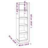 Book Cabinet/Room Divider Black 40x35x167 cm Solid Wood Pine 810858