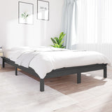 Bed Frame without Mattress Grey Solid Wood Pine King Size 820548