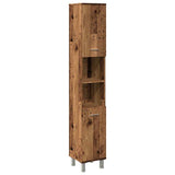Bathroom Cabinet Old Wood 30x30x179 cm Engineered Wood 856140