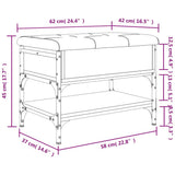 Shoe Bench Grey Sonoma 62x42x45 cm Engineered Wood 835190