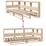 ZNTS Bookcase Bed without Mattress 90x190cm Solid Wood Pine 3324520