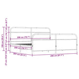 Metal Bed Frame without Mattress Sonoma Oak 200x200 cm 3318655