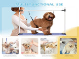 42" Dog Grooming Table, Adjustable Pet Cat Drying Beauty Table with 2 Loops Storage Basket, Rubber T3398P376422