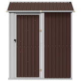 Garden Shed Brown 192x152.5x237 cm Galvanised Steel 364532