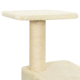 Cat Tree with Sisal Scratching Posts Cream 118.5 cm 171427