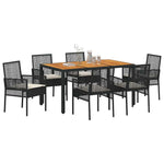 Garden Dining Set 7 pcs Black Poly rattan 3334904