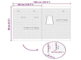 Tool Wall Panel 2 pcs Grey 100 x 1 x 80 cm 4103483