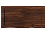 Live Edge Table Top 90 x 60 x 3.5 cm Rectangular Dark Brown 938536