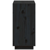 Book Cabinet Black 60x35x71 cm Solid Wood Pine 810863
