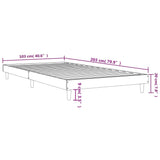 Bed Frame without Mattress Smoked Oak 100x200 cm Engineered Wood 832058