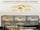 LED Light, Modern 4 Rings Lamp with Wall Switch Control, 40W 4350lm Flush Mount T3398P425142