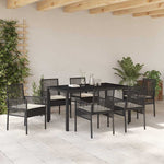 Garden Dining Set 7 pcs Black Poly rattan 3334858