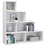 Book Cabinet/Room Divider High Gloss White 155x24x160 cm Engineered Wood 800663