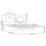 Bed Frame without Mattress Smoked Oak 140x200 cm Engineered Wood 4106744