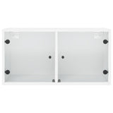Wall Cabinets with Glass Doors 2 pcs White 68.5x37x35 cm 836498
