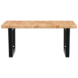 Basin Shelf Wall Mounted Steel and Solid Wood Oak 3302479