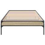 ZNTS Bed Frame Sonoma Oak 100x200 cm Engineered Wood and Metal 845027