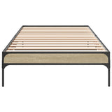 ZNTS Bed Frame Sonoma Oak 100x200 cm Engineered Wood and Metal 845027