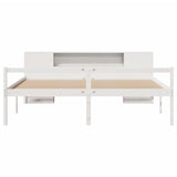 Bookcase Bed without Mattress White 180x200 cm Super King Solid Wood Pine 3321976