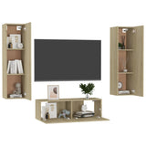 ZNTS 3 Piece TV Cabinet Set Sonoma Oak Engineered Wood 3078974