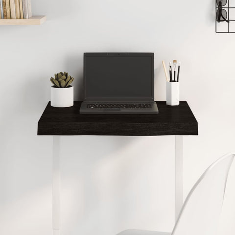 Table Top Dark Brown 60x50x cm Treated Solid Wood Oak 3156412
