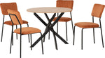 ZNTS Sheldon Round Wooden Top Dining Set 400-401-282