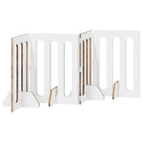 Folding Pet Fence 4 pcs Oak Wood 201 x 38 x 70 cm 8005968