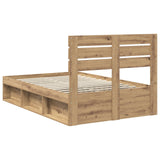 Bed Frame Artisian Oak 120 x 200 cm Solid Pine Wood 3411438